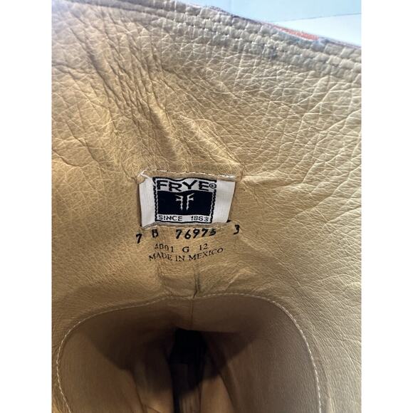 FRYE Lindsay Plate Distressed Leather Tall Riding Boots 76975 Brown Size 7 B - Picture 8 of 16